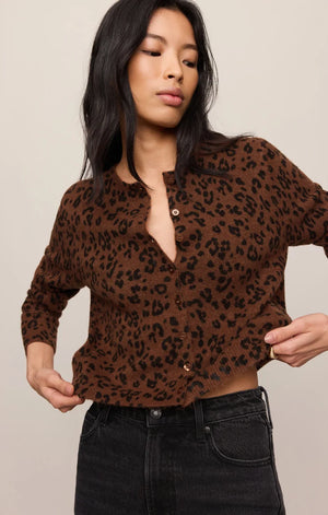 Z Supply Medina Leopard Cardigan in Burnt Umber