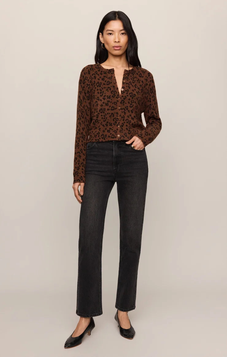 Z Supply Medina Leopard Cardigan in Burnt Umber