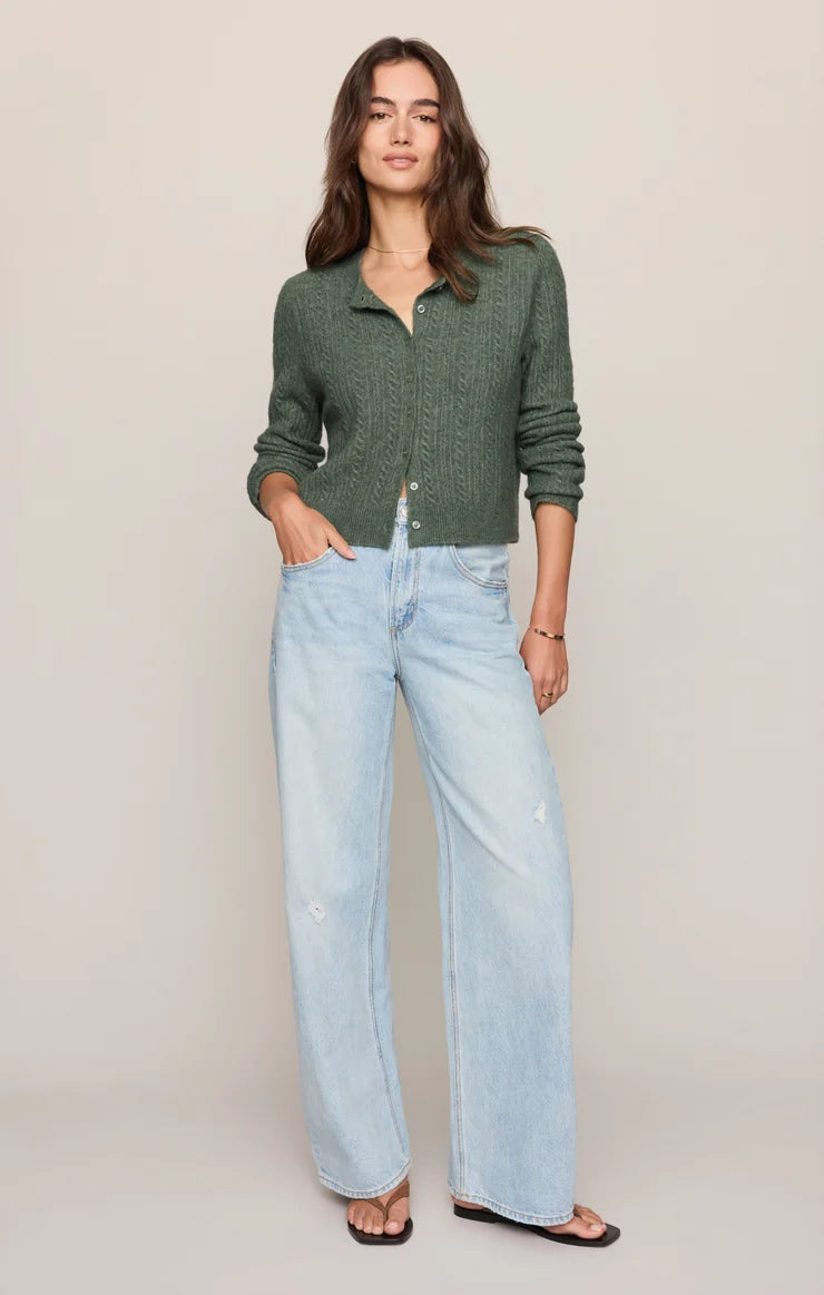 Z Supply Medina Pointelle Cardigan in Monstera