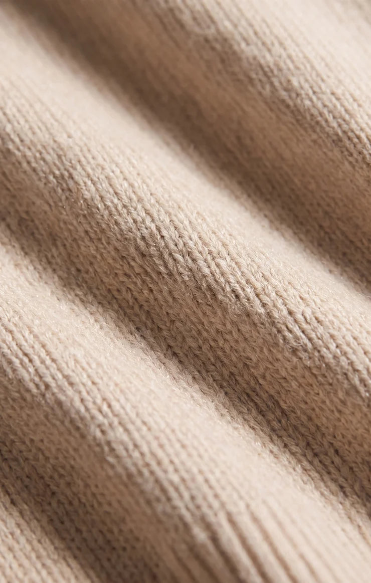 Z Supply Cloud Spun V-Neck Sweater in Frosted Pearl