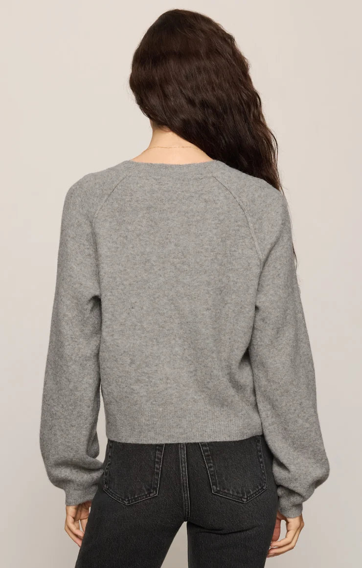 Z Supply Westmont Henley Sweater in Classic Heather Grey