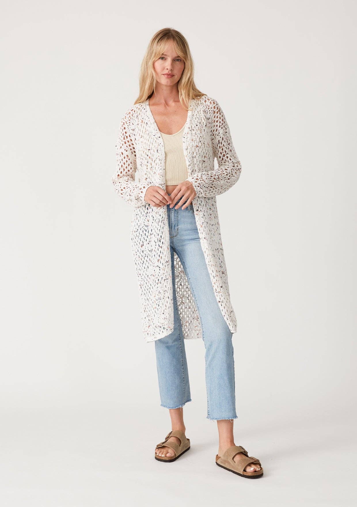 Brenda Long Sleeve Crochet Open Knit Cardigan