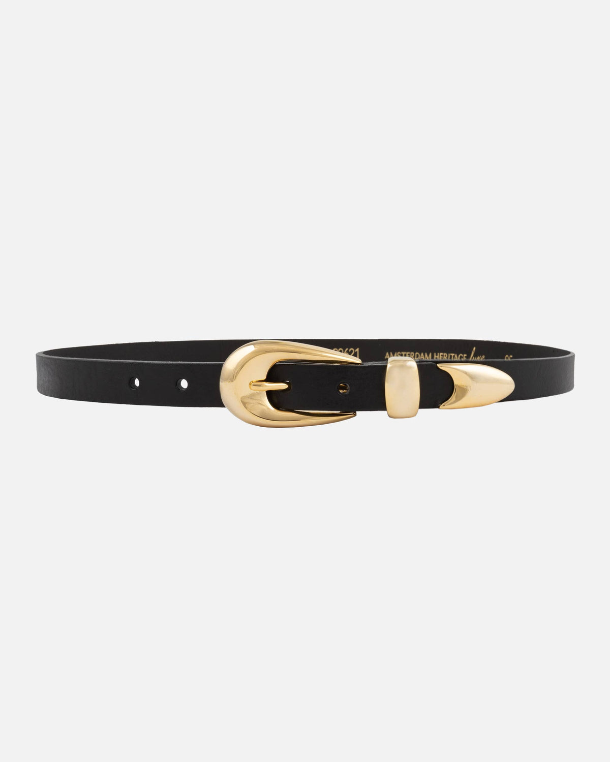 Jana Black Sculpted Gold Buckle Belt