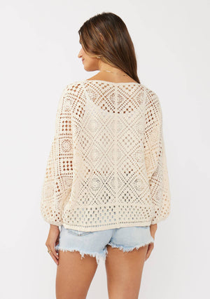 Dylan Diamond Crochet Surplice Sweater