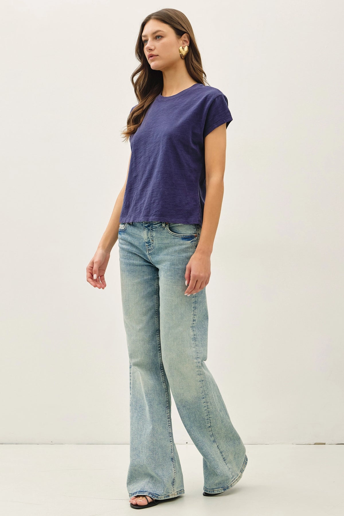 Garment Dye Cotton Slub Slim Fit Crewneck Baby Tee