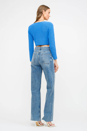 Chrissy Tie-Front Knit Blouse