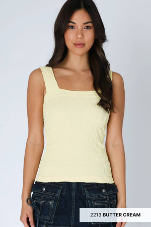 NIKIBIKI Lace Textured Square Top - 4 Colors