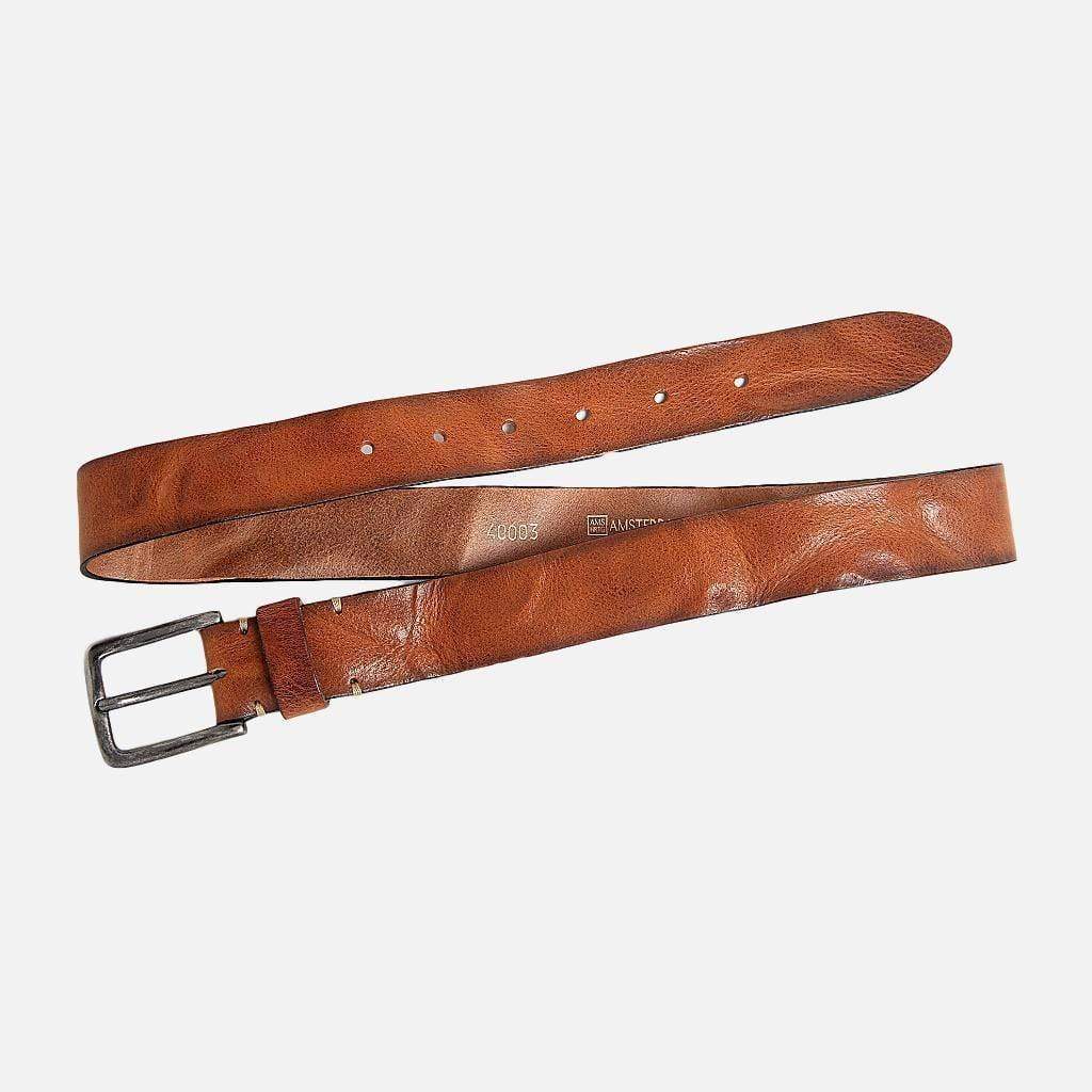 Dani Leather Belt with Silver Buckle in Cognac