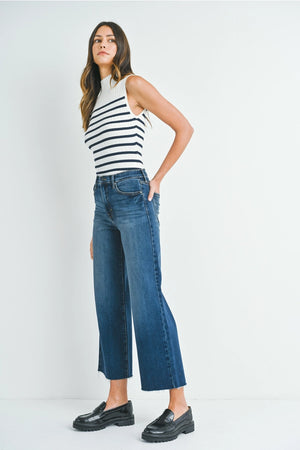 Just Black Denim Scissor Cut Wide Leg - Dark Denim