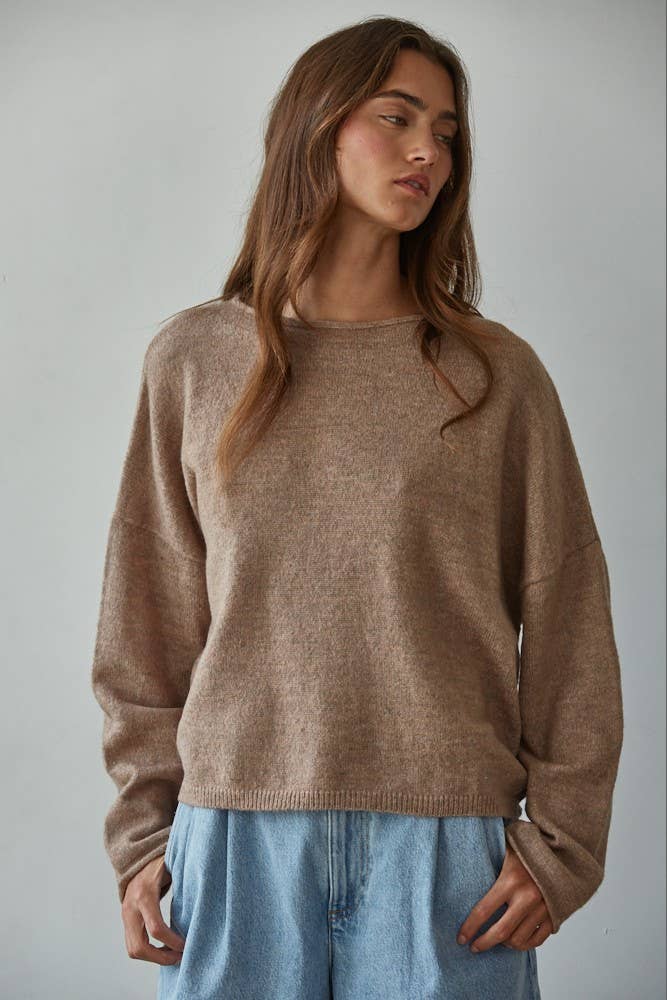 Clara Knit Rolled Pullover Sweater