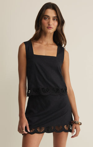 Z Supply Charlene Embroidery Top in Black
