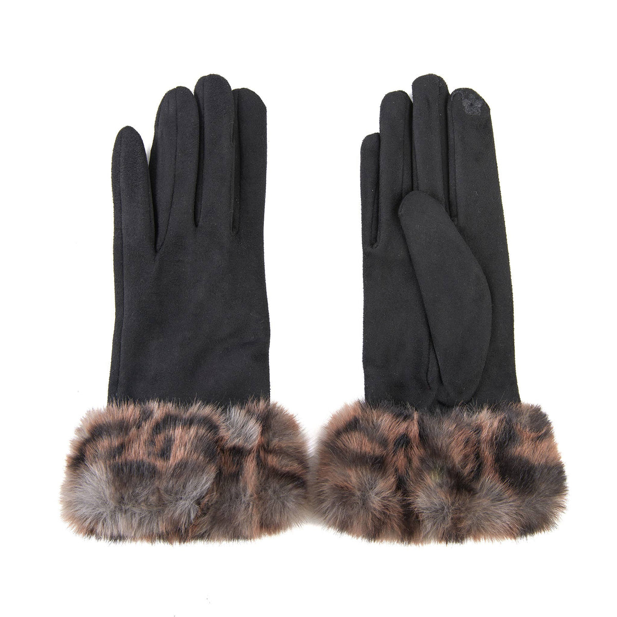 Ryan Animal Print Faux Fur Texting Winter Gloves