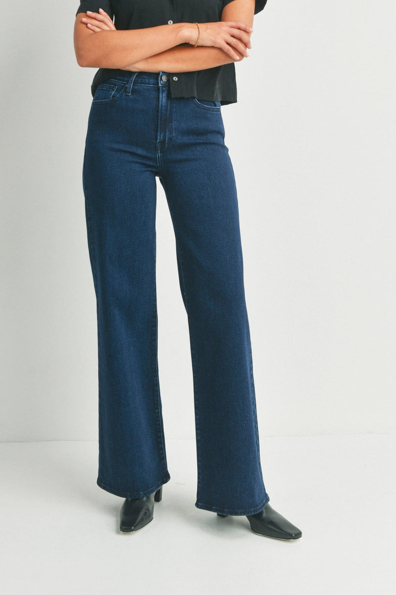 Just Black Denim Palazzo Jean - Dark Wash