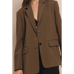 Relaxed Fit Blazer in Brown
