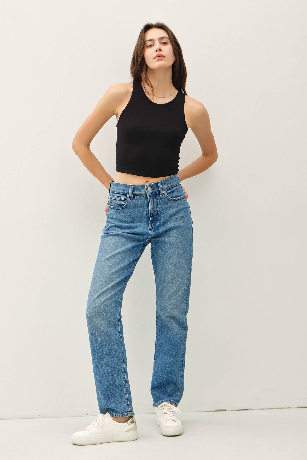 Anya Soft High Neck Cropped Tank