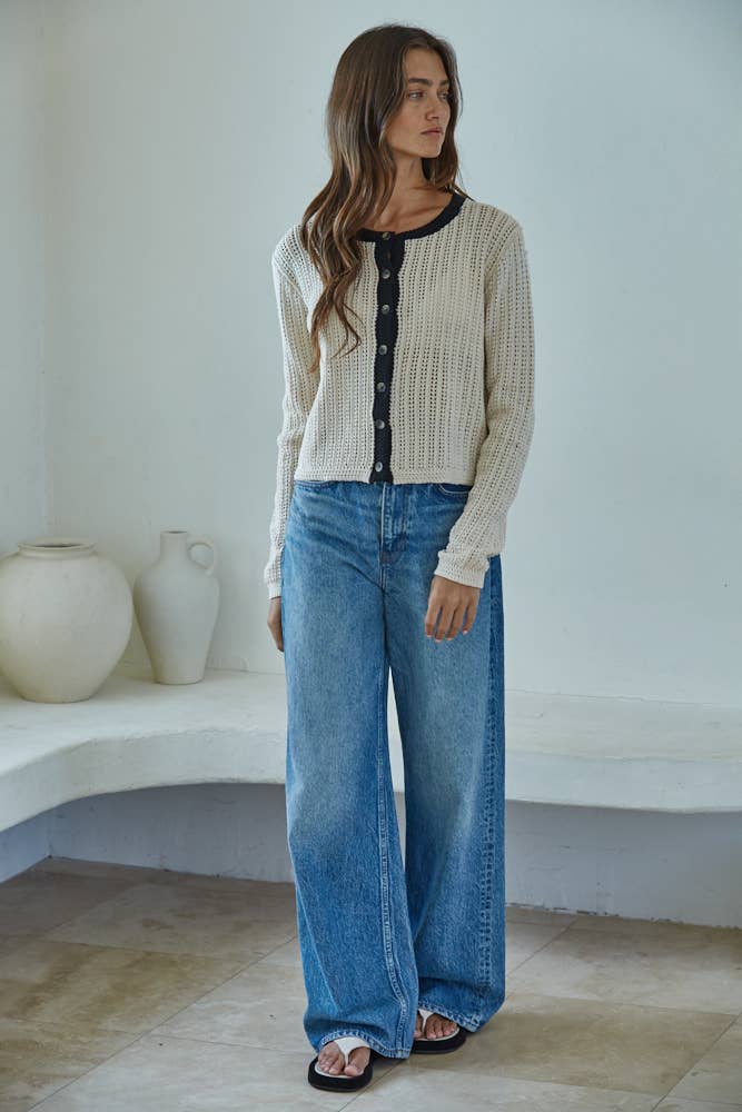 Knit Sweater Cotton Cardigan Top