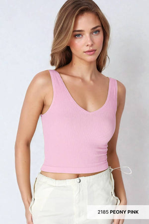 NIKIBIKI V Neck Ribbed Crop Top