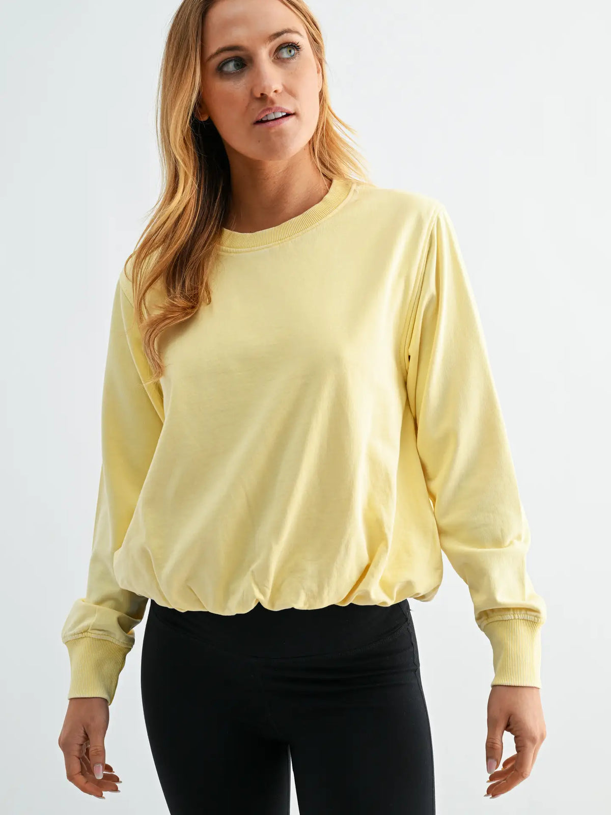Mineral Cloud Bubble Hem Long Sleeve Shirt