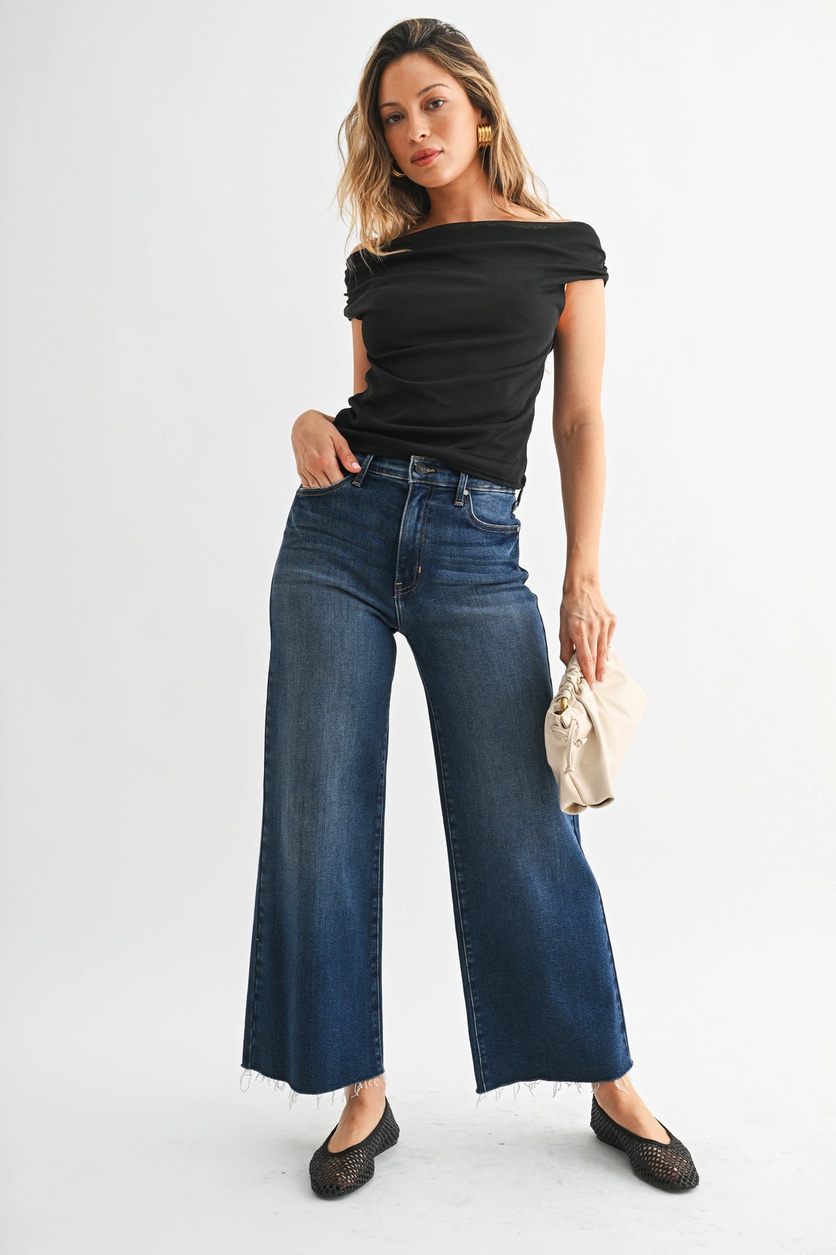 Just Black Denim Scissor Cut Wide Leg