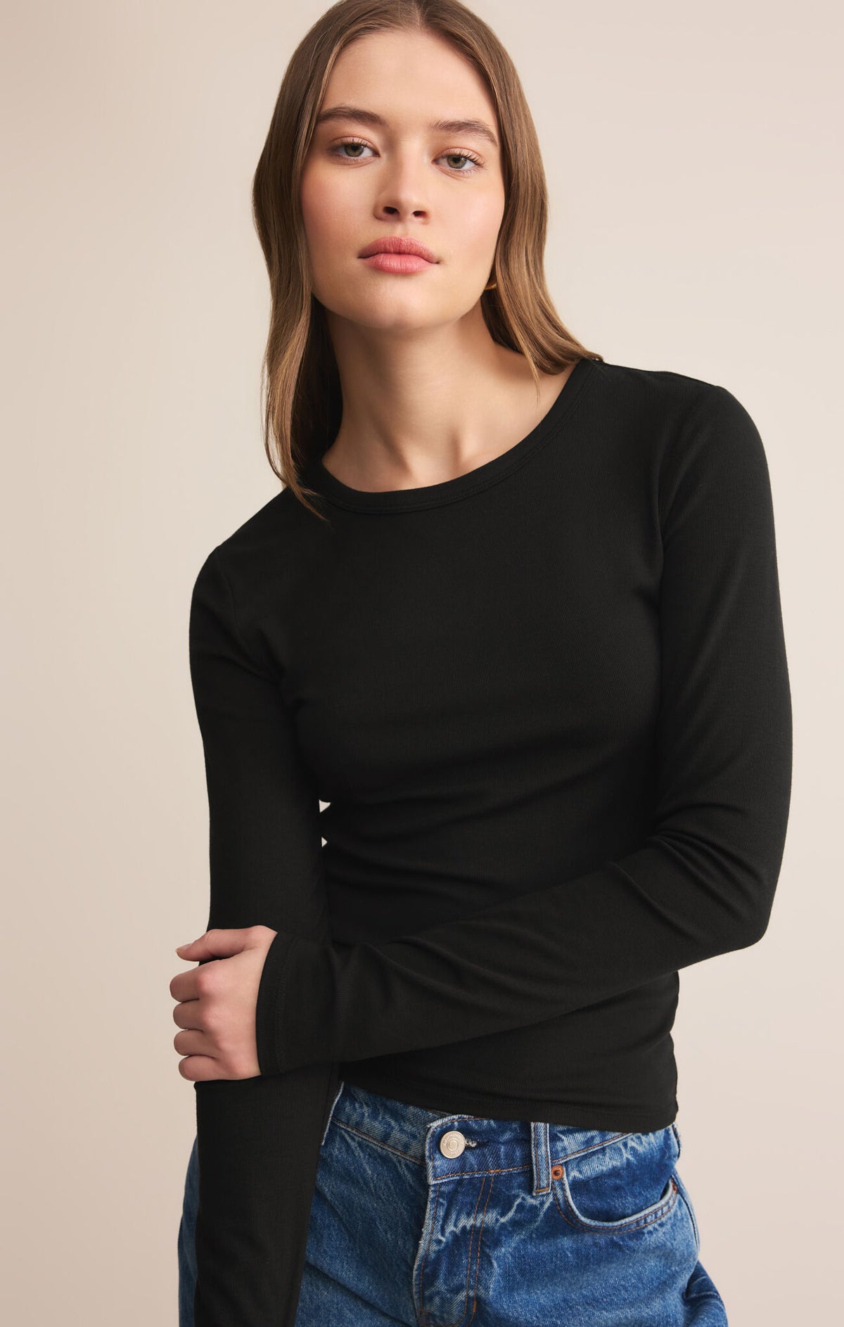 Z Supply Second Skin Crew Long Sleeve Top