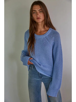 Alicia Wol Alpaca Sweater in Dusty Blue