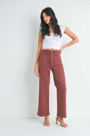 Just Black Denim Patch Pocket Wide Leg - Bronze