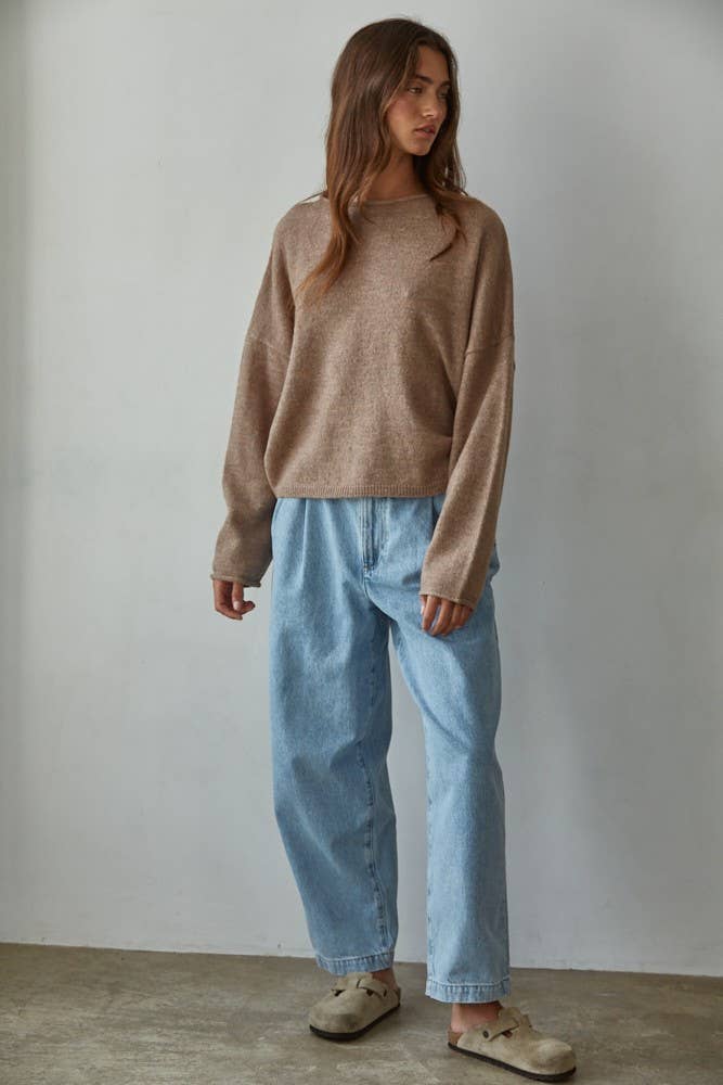 Clara Knit Rolled Pullover Sweater