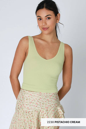 NIKIBIKI V Neck Ribbed Crop Top