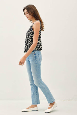 Penelope Black Printed Cropped Tank
