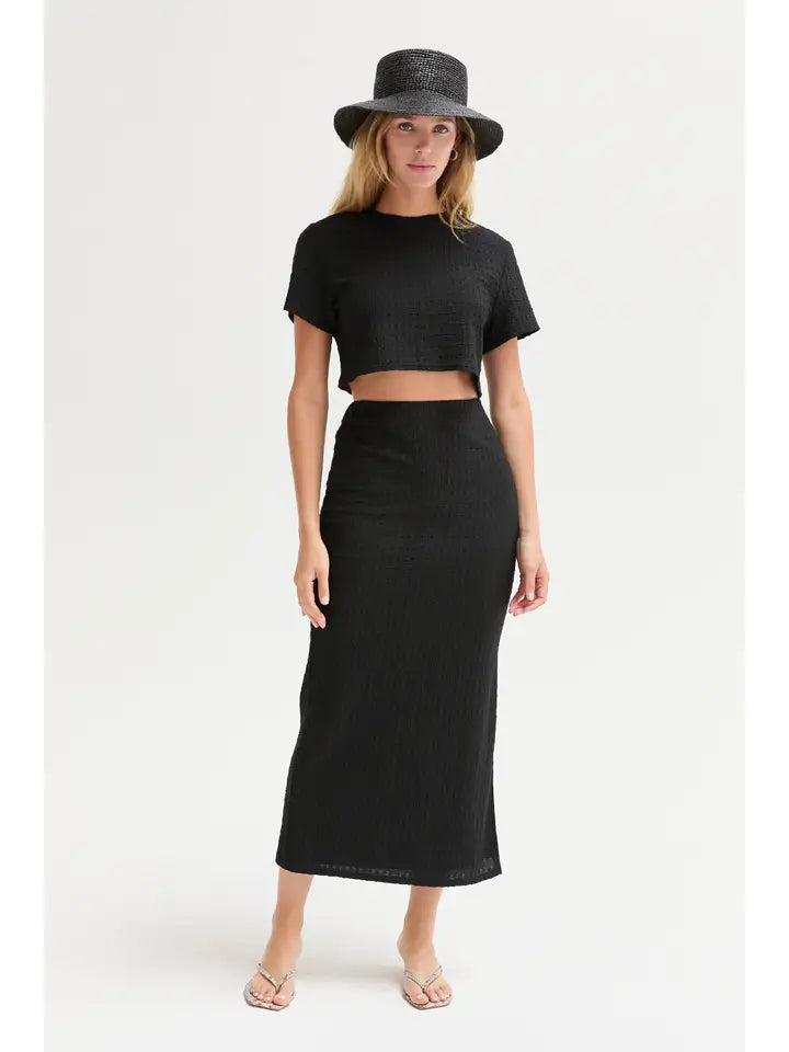 Jenna Textured Skirt in Black