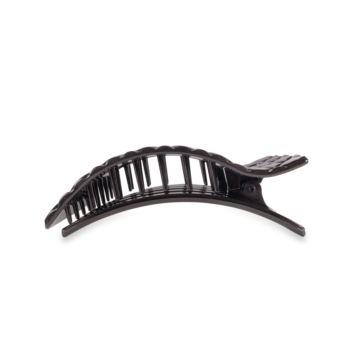 Flat Rectangle Hair Clip | Medium | Jet Black Quilted