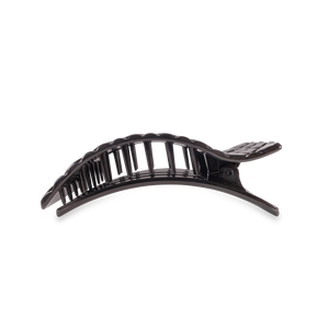 Flat Rectangle Hair Clip | Medium | Jet Black Quilted