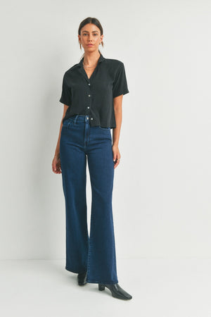 Just Black Denim Palazzo Jean - Dark Wash