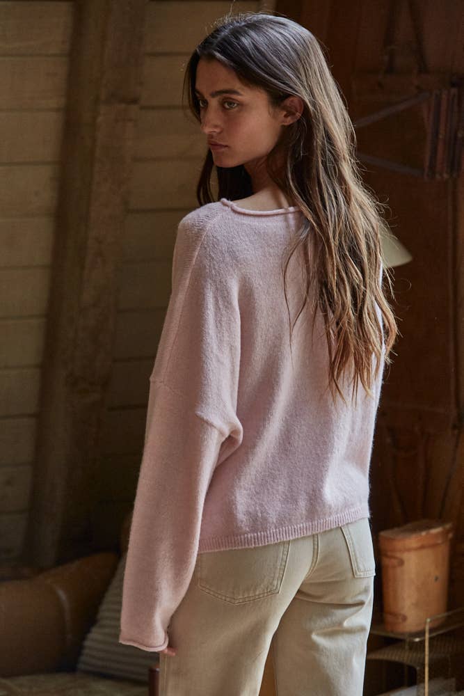 Clara Knit Rolled Pullover Sweater