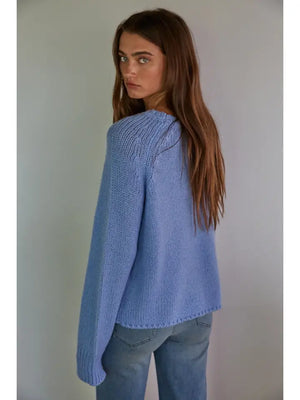 Alicia Wool Alpaca Sweater in Dusty Blue