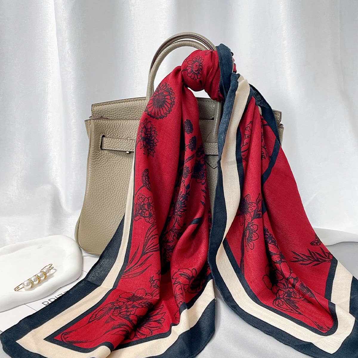 Floral Square Scarf – Elegant