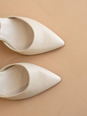 Pointed Toe Spring Heel Shoe w/ Ankle Strap