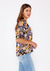 Sienna Split V-Neck Smocked Sleeve Top