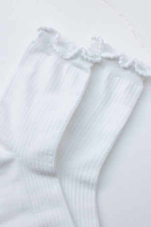 Ruffle Edge Cotton Blend Socks