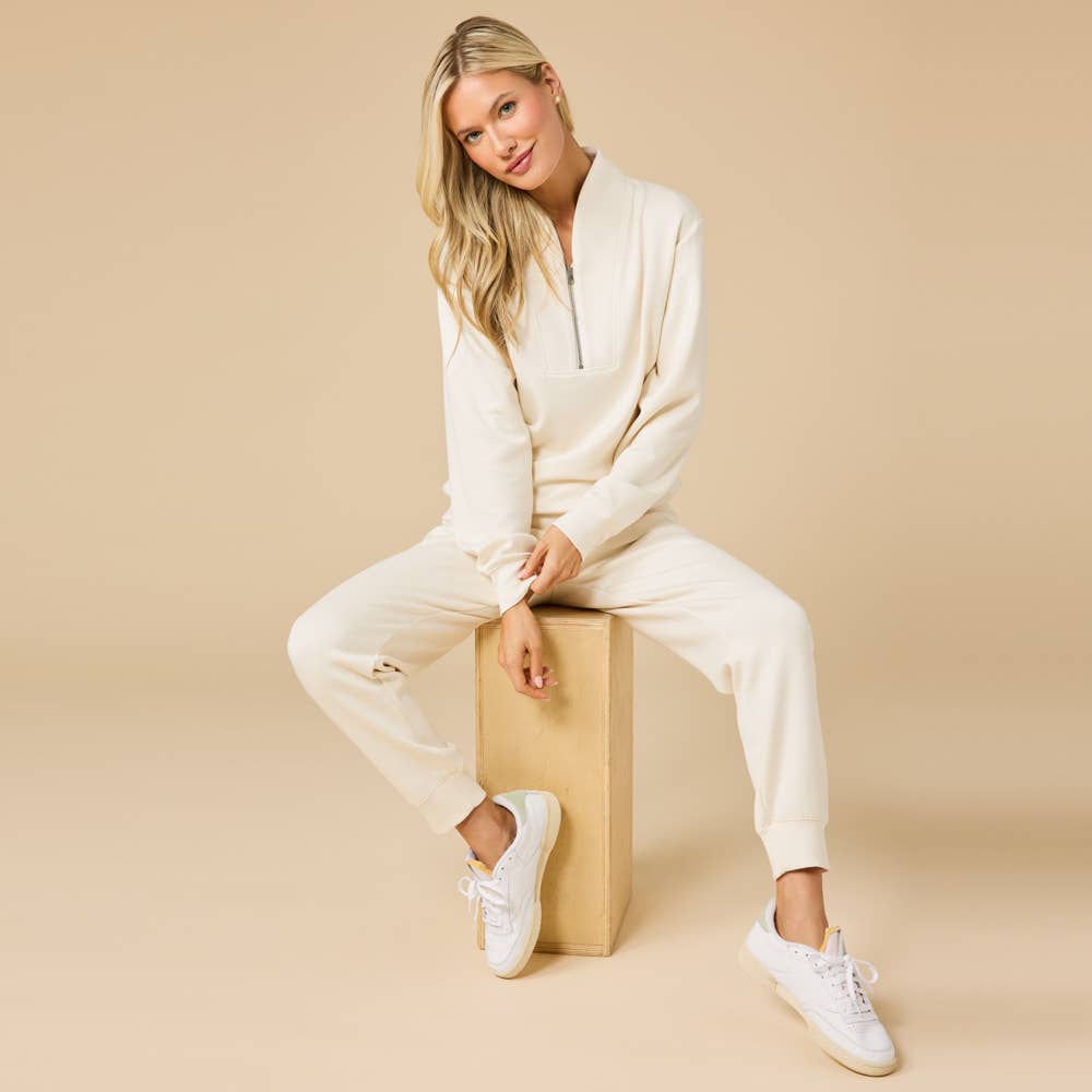 Athleisure DreamTech 1/4 Zip Jogger Set for Women