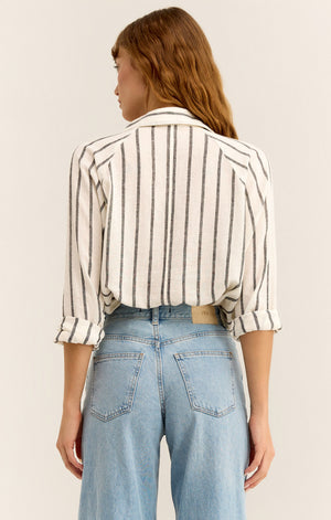 Z Supply The Perfect Line Top in Black Stripe