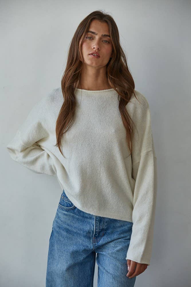 Clara Knit Rolled Pullover Sweater