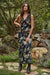 Woven Polyester Spandex Floral Print Midi Skirt