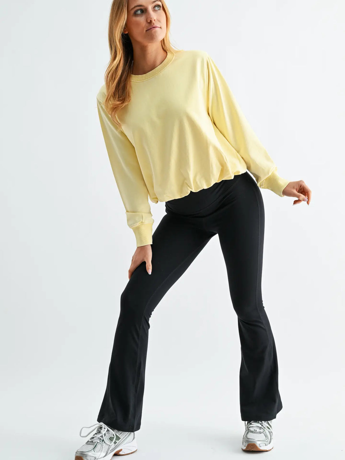 Mineral Cloud Bubble Hem Long Sleeve Shirt