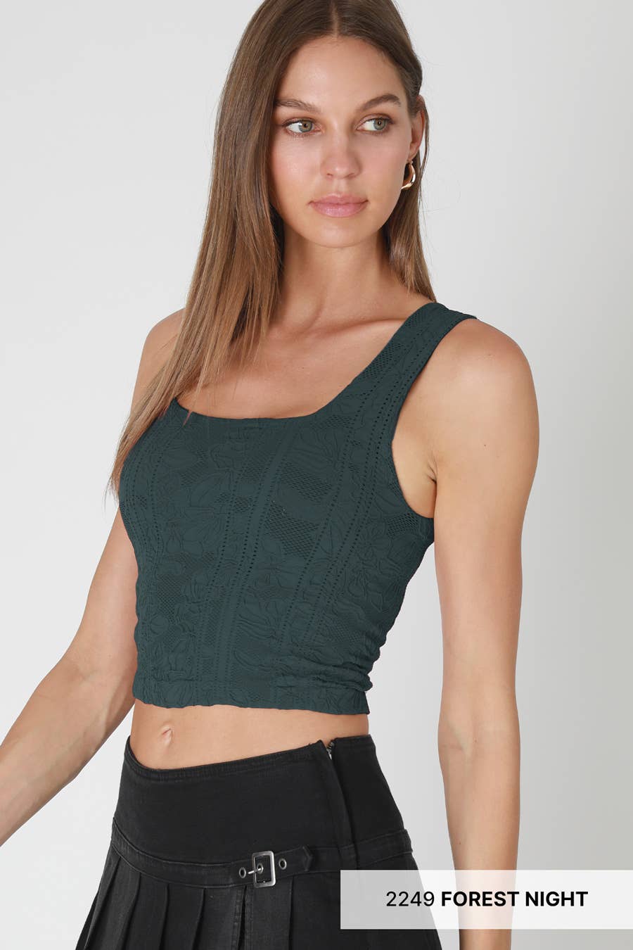 NIKIBIKI Double Lace Square Crop Top
