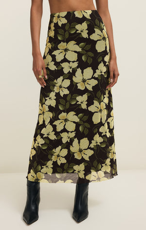 Z Supply Eda Ren Floral Mesh Midi Skirt