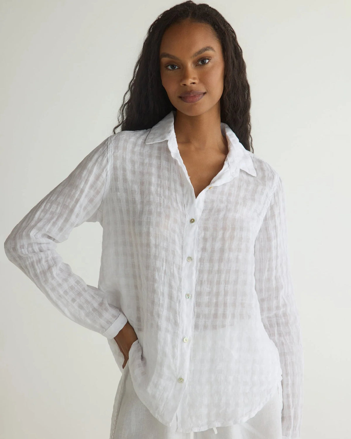 Bella Dahl Clean Front White Button Down