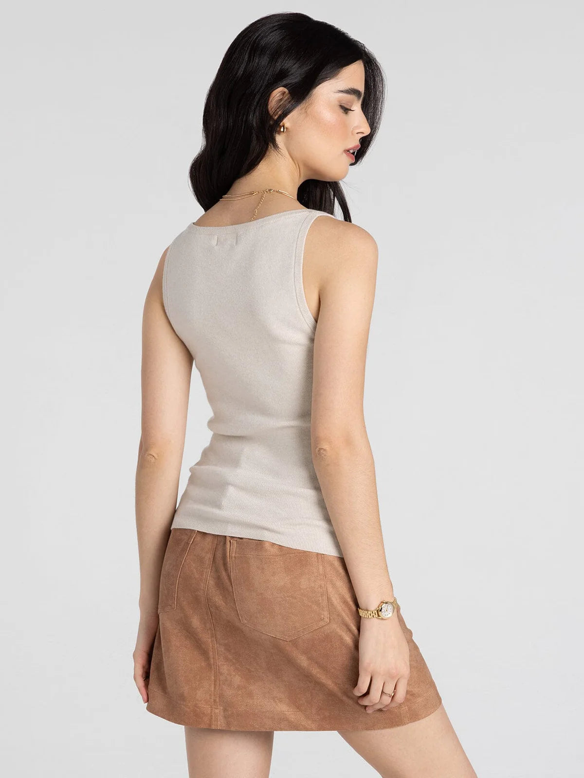 Corinne Tank in Bone White