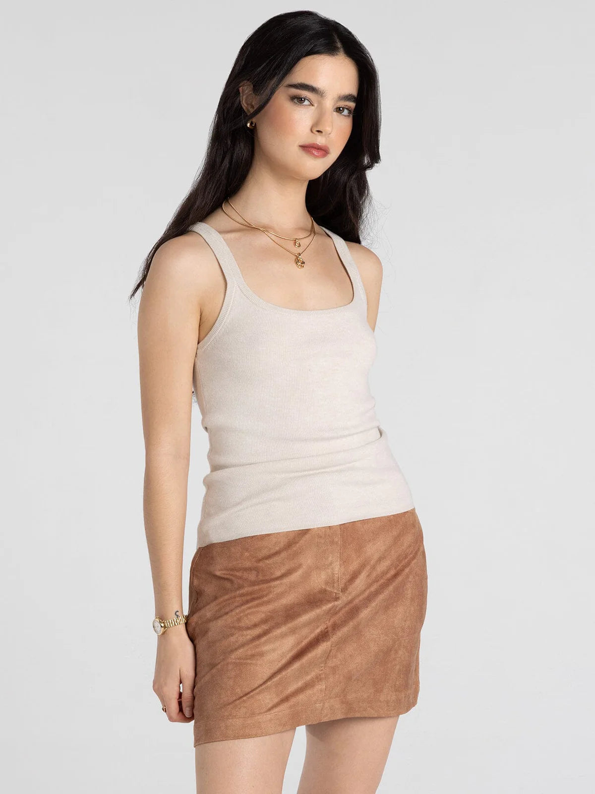 Corinne Tank in Bone White
