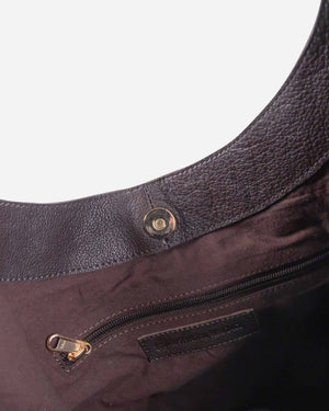 Sabel Suede Leather Shoulder Bag in Brown